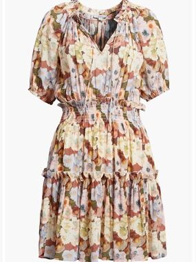 Rails Fiorella Floral Tie Neck Dress Small